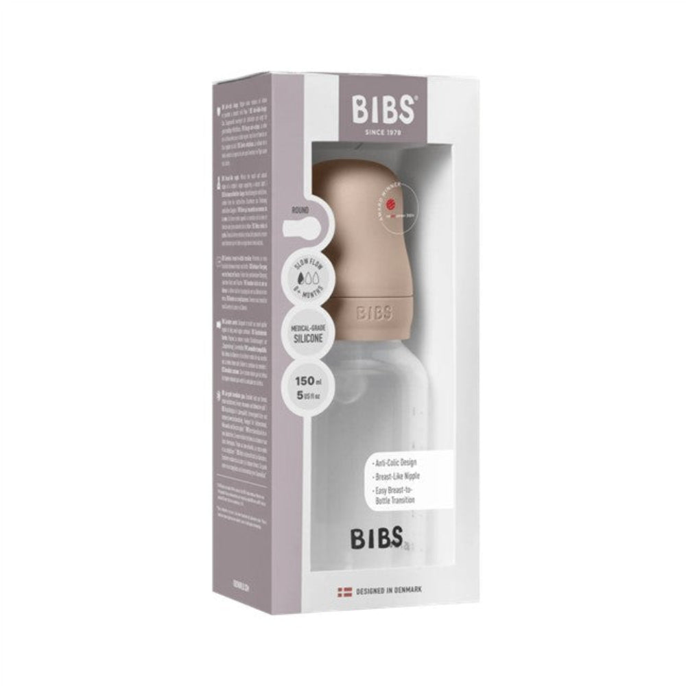 Bibs BPA Free Bottle 150ml Slow Flow - Silicone Teat - Blush