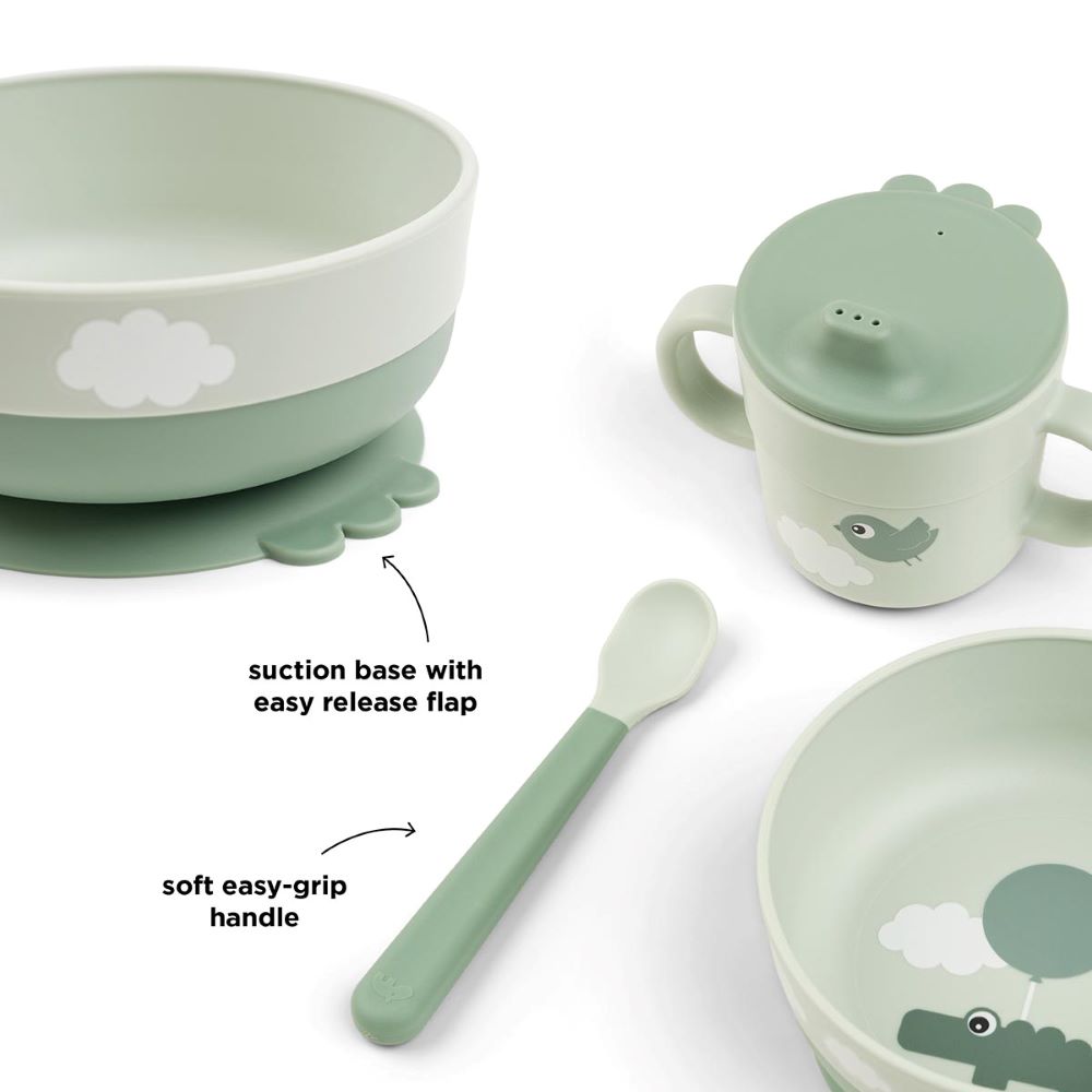 Done by Deer Foodie First Meal Set - Happy Clouds Green