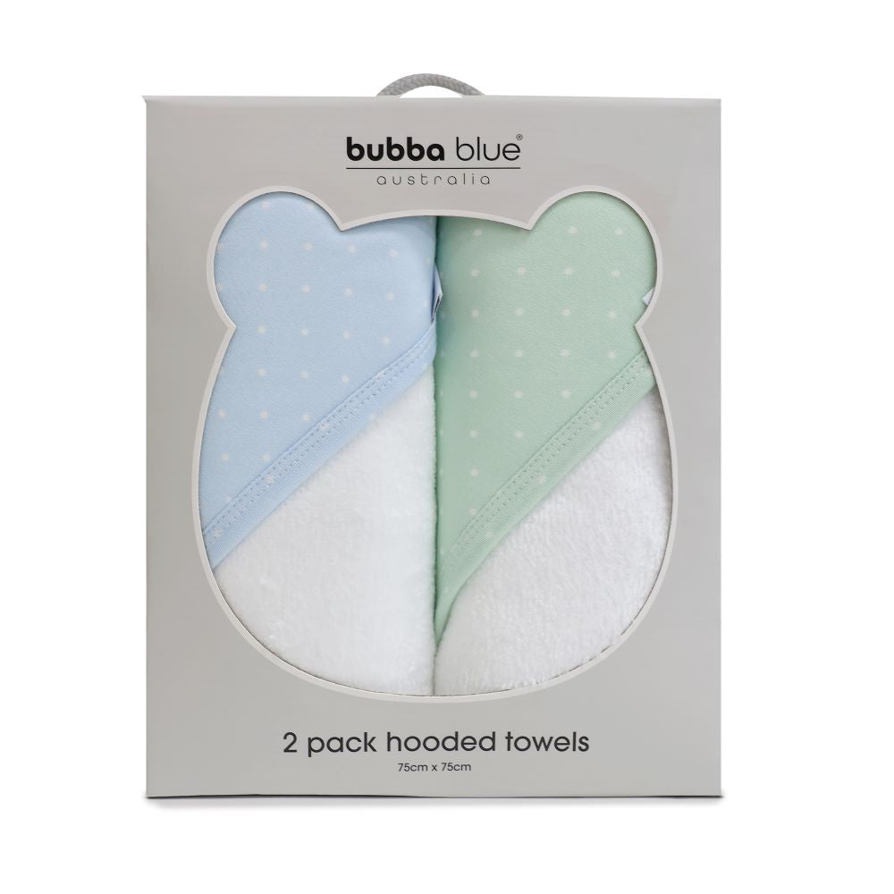 Bubba Blue Confetti Hooded Towel Blue/Sage 2 pk