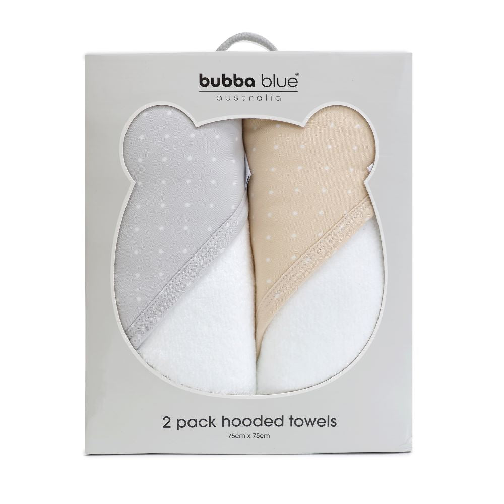 Bubba Blue Confetti Hooded Towel Grey/Taupe 2 pk