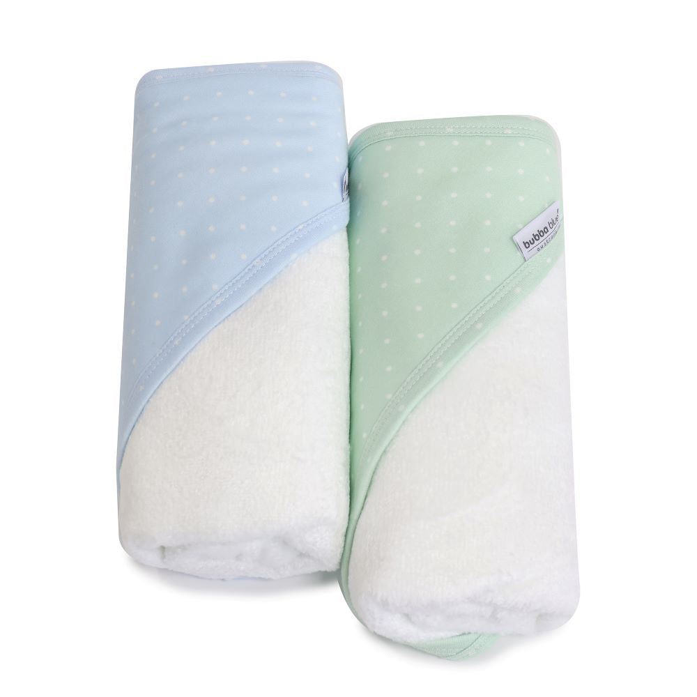 Bubba Blue Confetti Hooded Towel Blue/Sage 2 pk