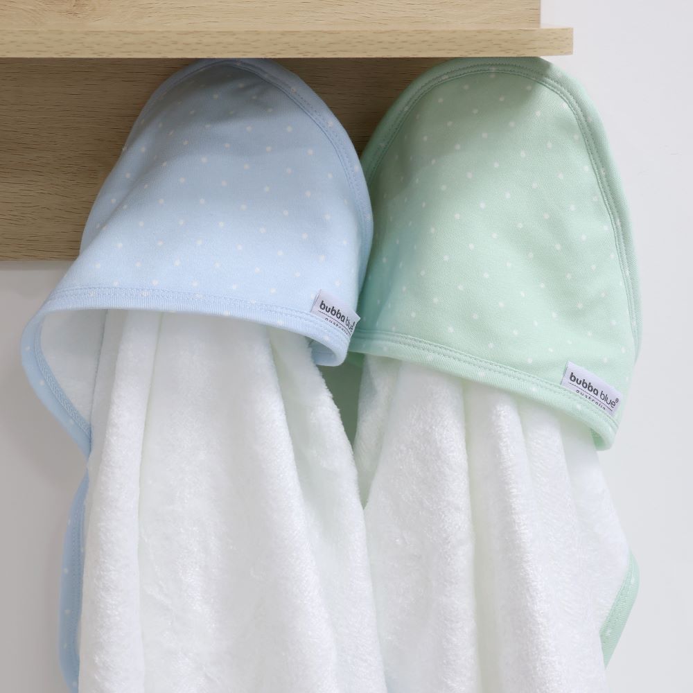 Bubba Blue Confetti Hooded Towel Blue/Sage 2 pk