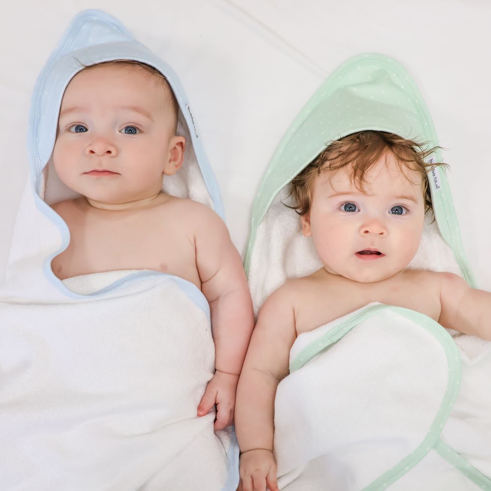 Bubba Blue Confetti Hooded Towel Blue/Sage 2 pk