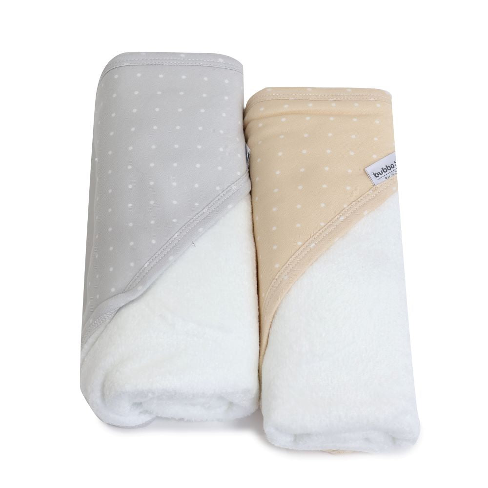 Bubba Blue Confetti Hooded Towel Grey/Taupe 2 pk