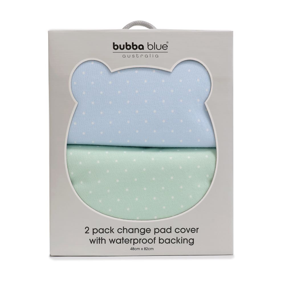 Bubba Blue Confetti Change Mat Cover Blue/Sage 2 pk