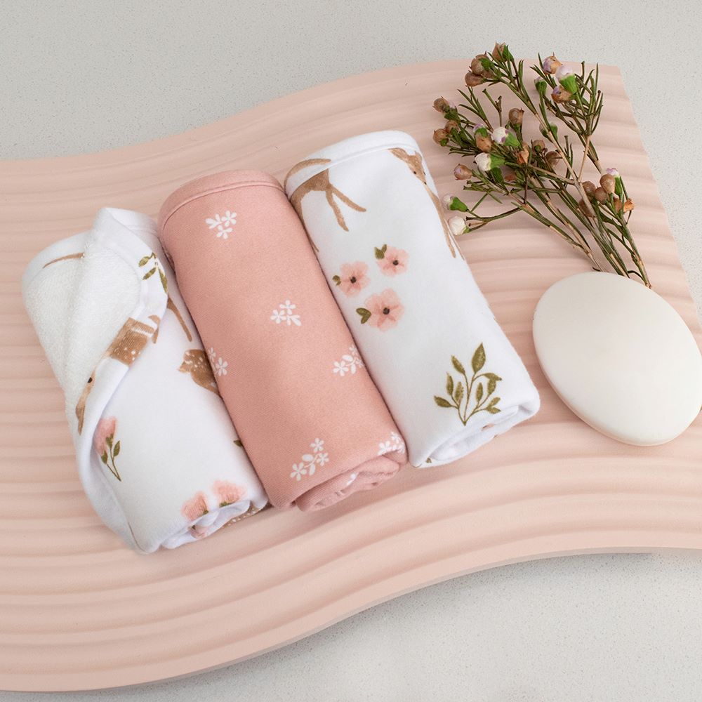 Living Textiles 3 pk Wash Cloths - Sophia Garden