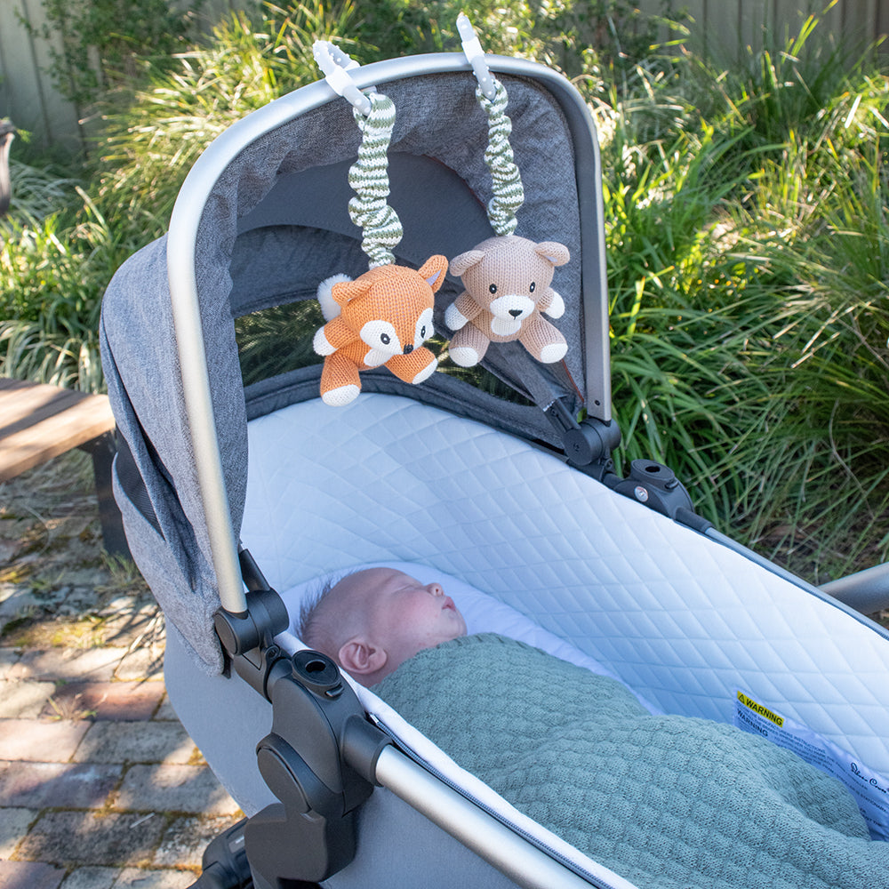 Living Textiles Stroller Toy 2pk Bear & Fox