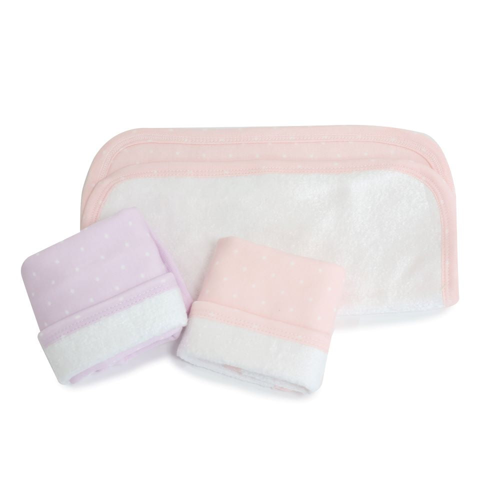 Bubba Blue Confetti Wash Cloths Pink/Lilac 3 pk