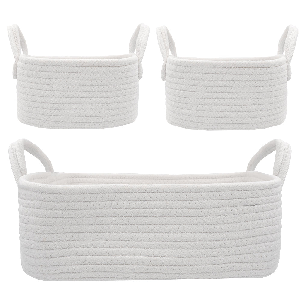 Living Textiles 3 pce Rope Storage Set - White