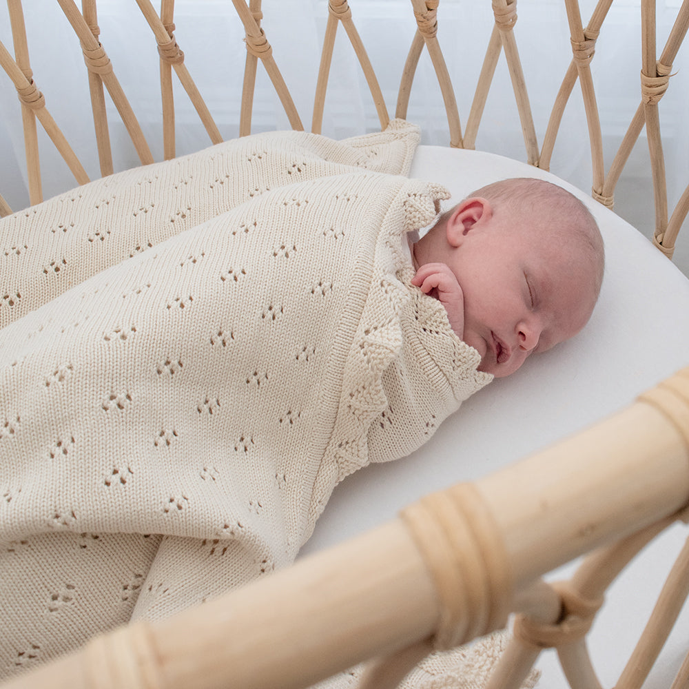Living Textiles Bamboo Heirloom Blanket - Sand - 75 x 85cm