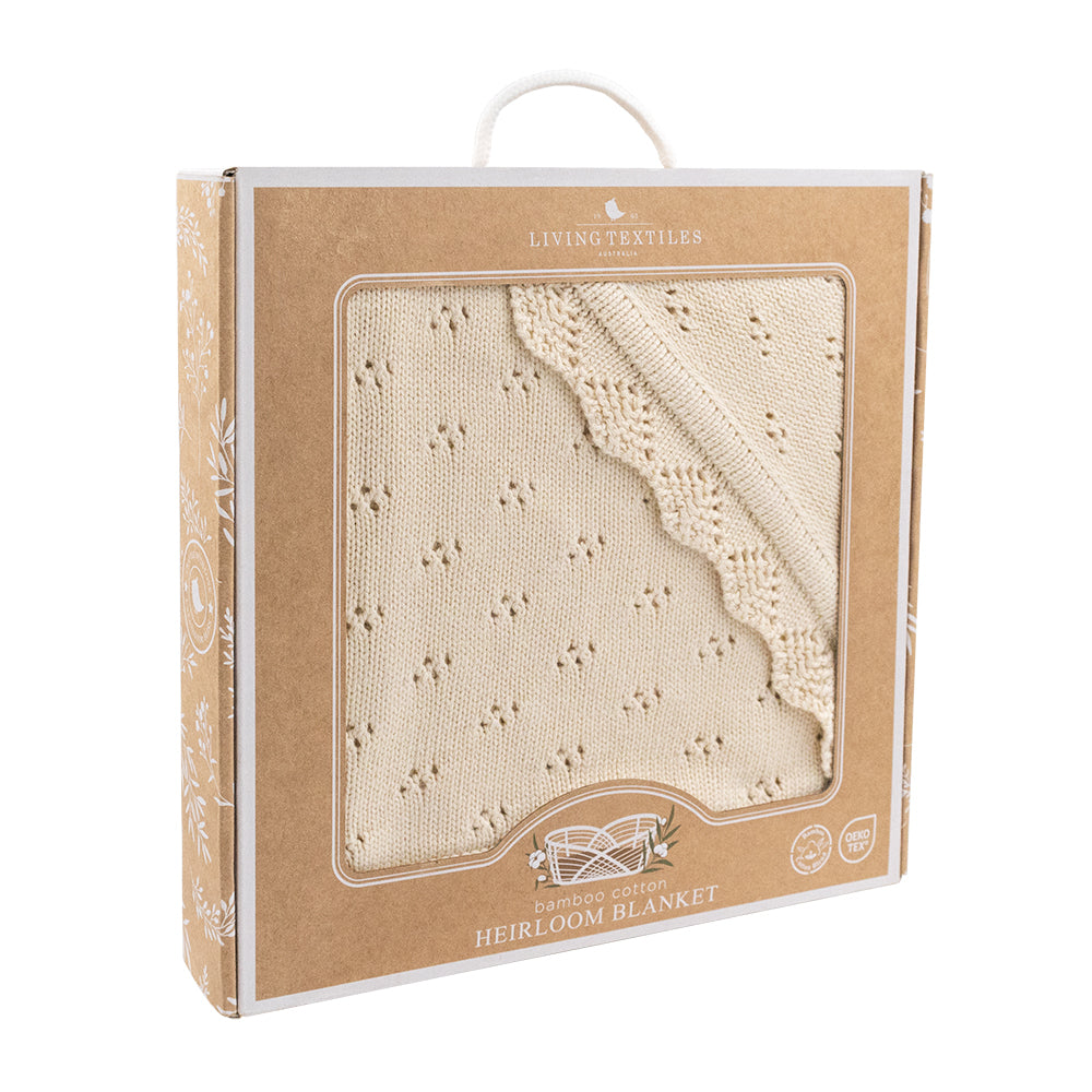 Living Textiles Bamboo Heirloom Blanket - Sand - 75 x 85cm