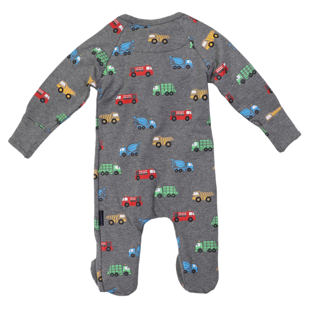 Korango Zip Onesie - Charcoal Truck