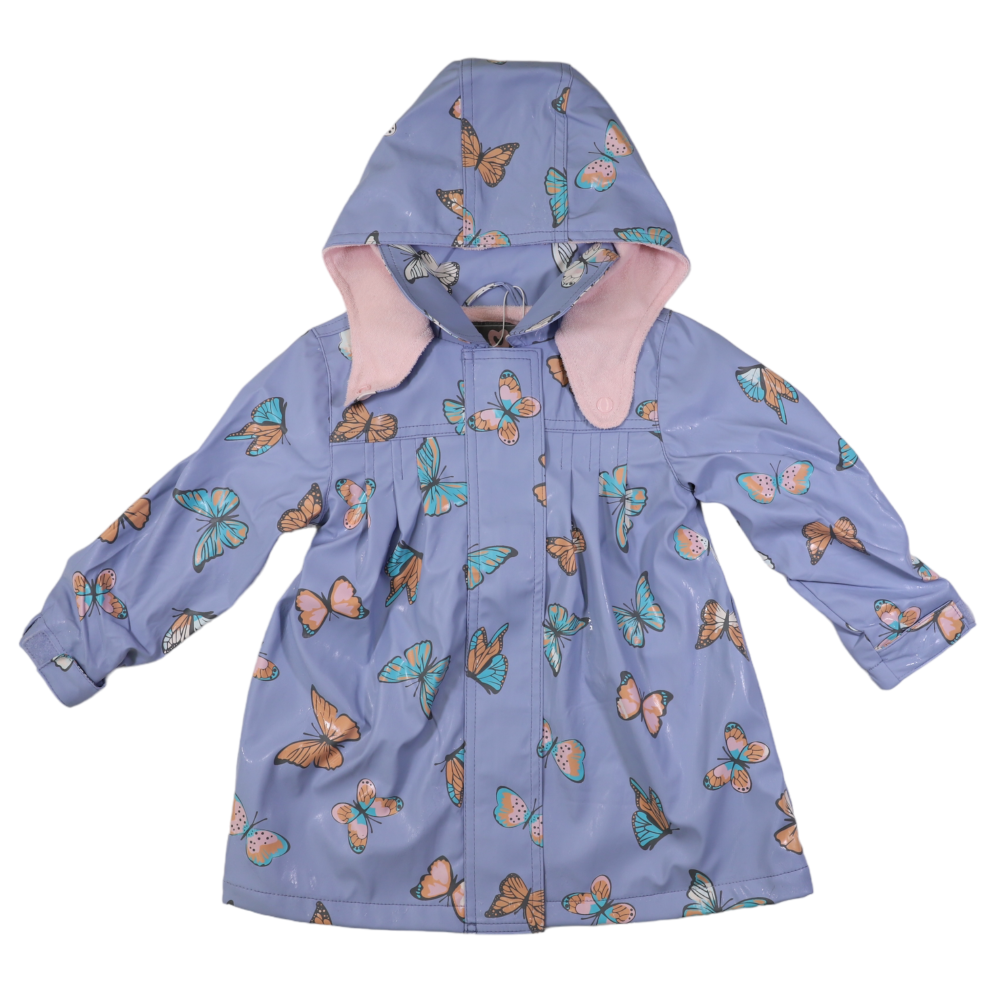 Korango Butterfly Colour Change Terry Lined Raincoat - Blue Heron