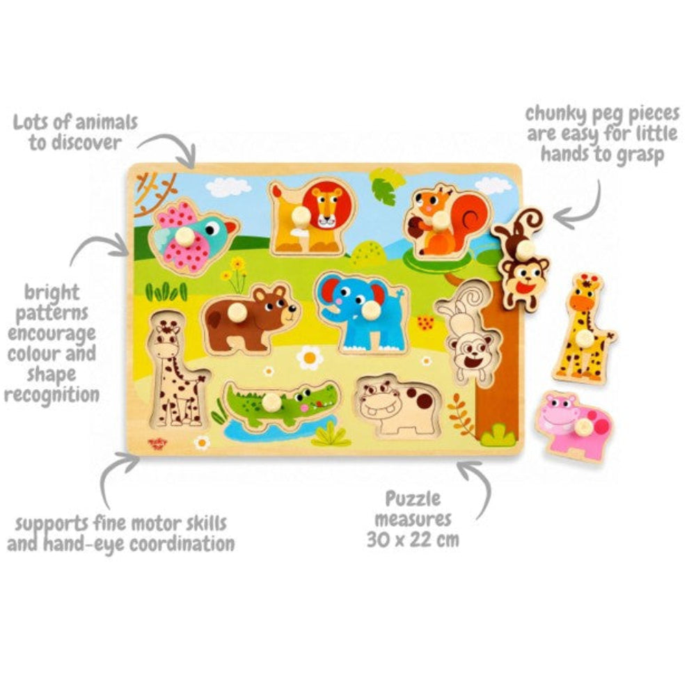 Tooky Toys Animal Peg Puzzle