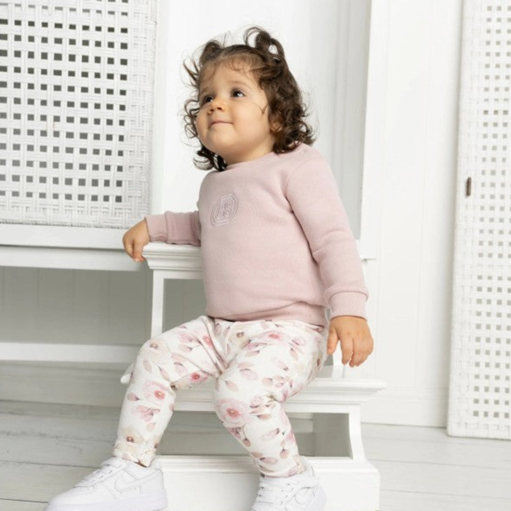 Cracked Soda Blossom Crew and Pant Set - Grape