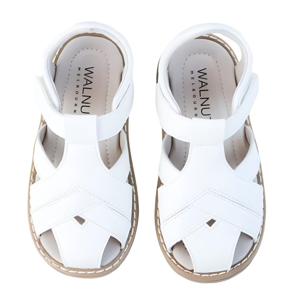 Walnut Brady Sandal - White