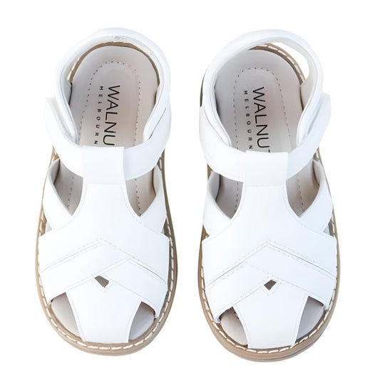 Walnut Brady Sandal - White