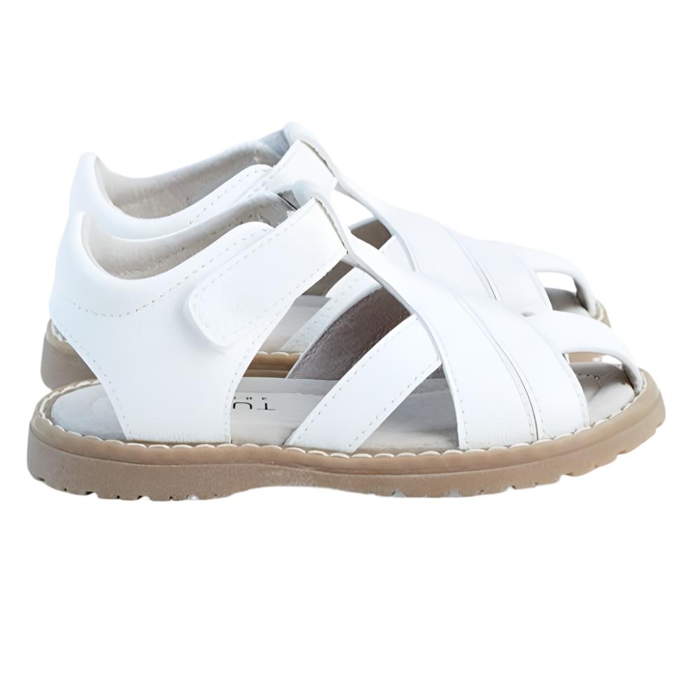 Walnut Brady Sandal - White