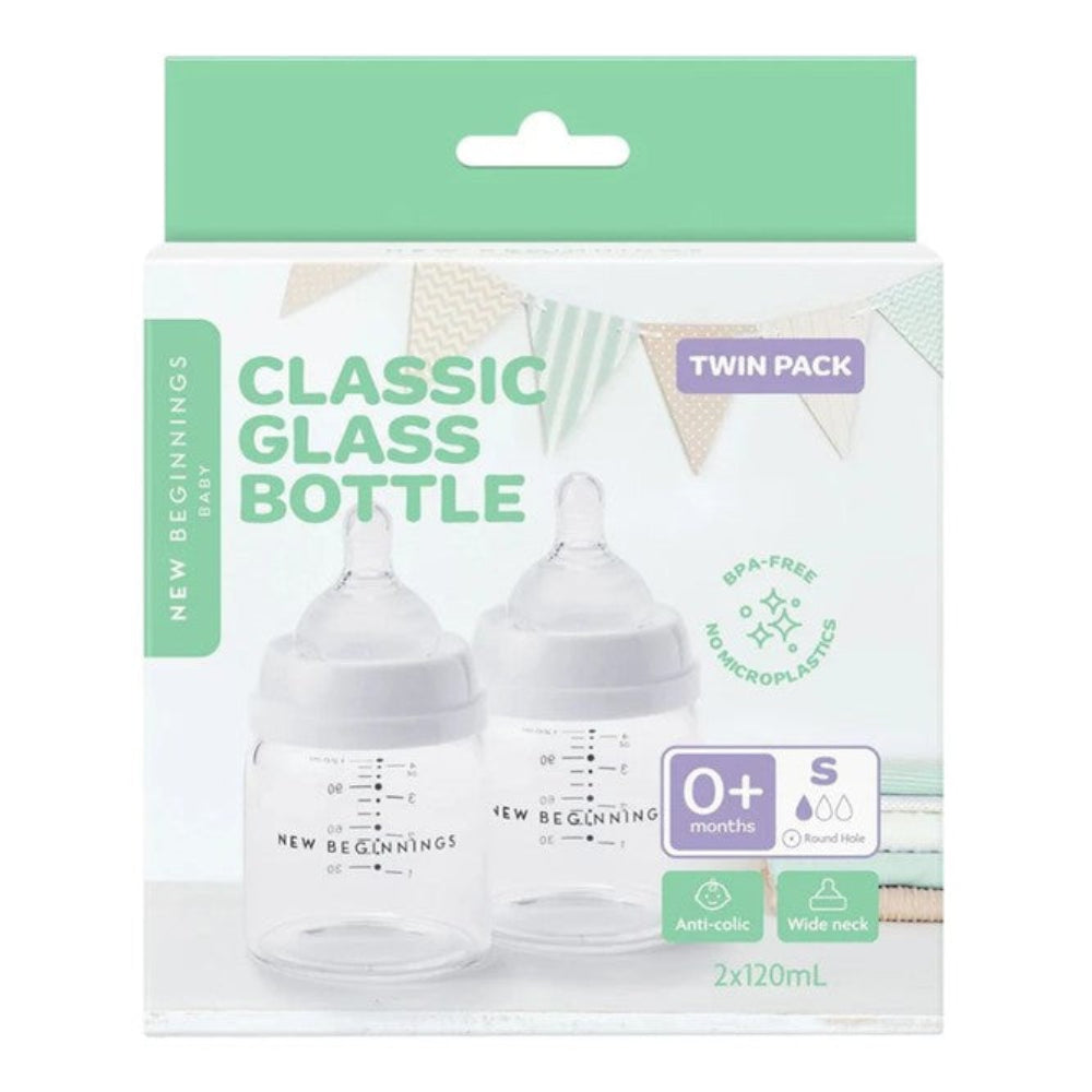 New Beginnings Classic Glass Bottle - 120 ml Twin Pack