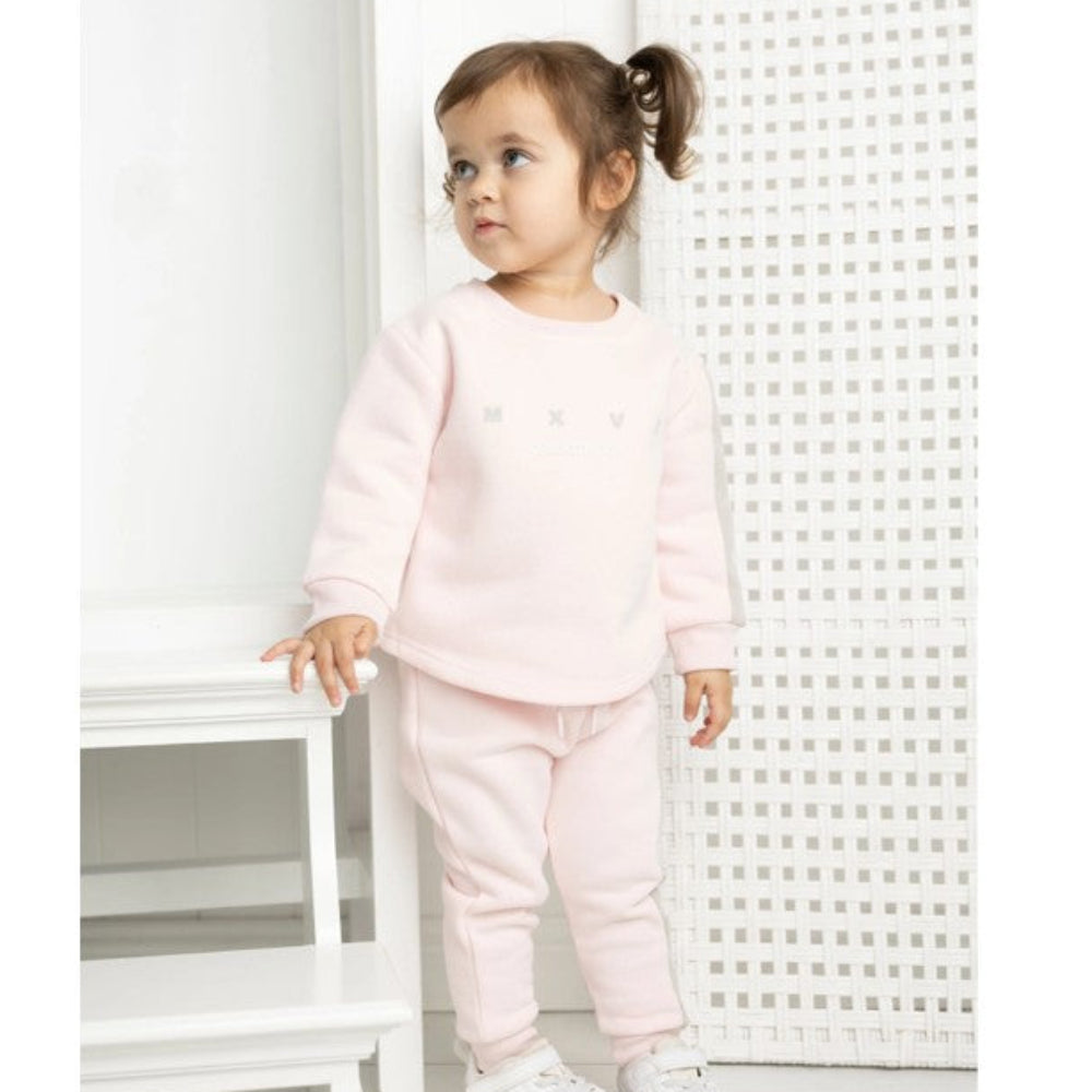 Cracked Soda Dolce Crew and Pant Set - Pink