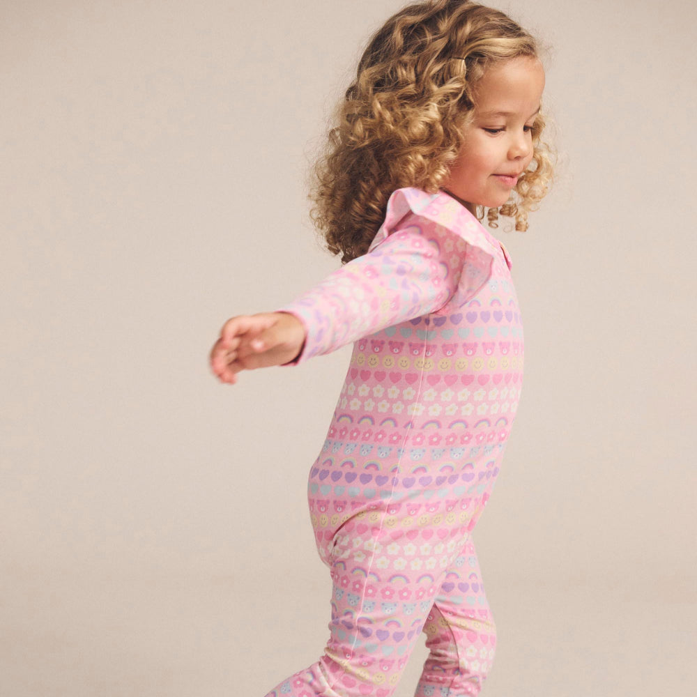 Huxbaby Emoji Rainbow Frill Romper