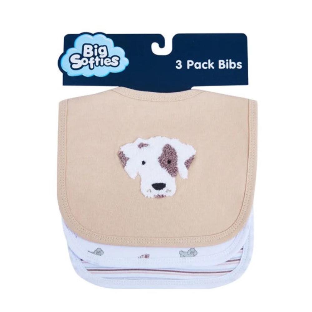 Big Softies 3 Pack Applique And Printed Bibs Dog babygoodswarehouse