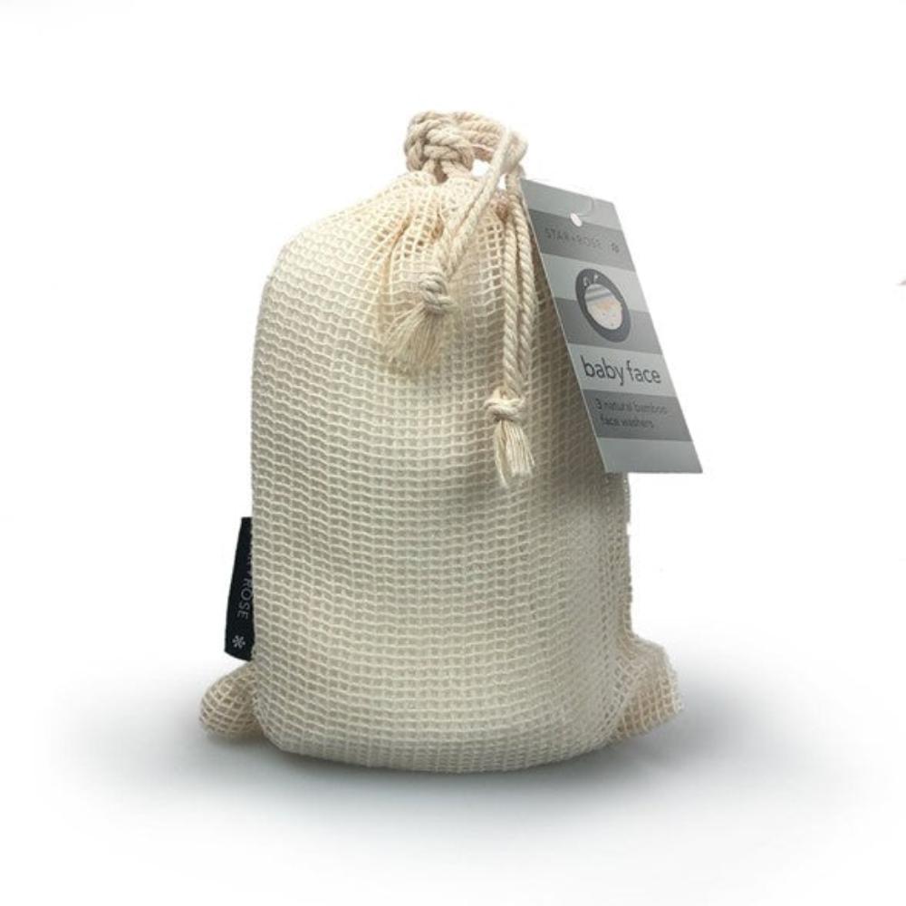 Star + Rose Baby Face Bamboo Face Washers