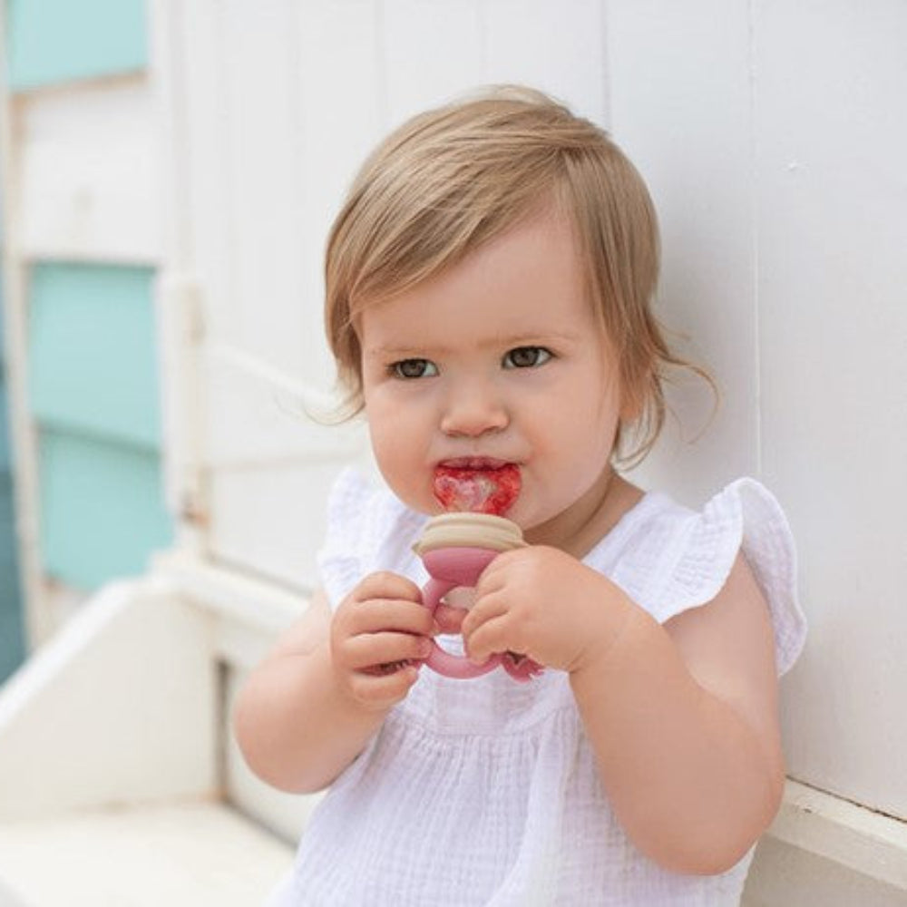 Cherub Baby Silicone Fresh Food Feeder - Dusty Rose/Sand