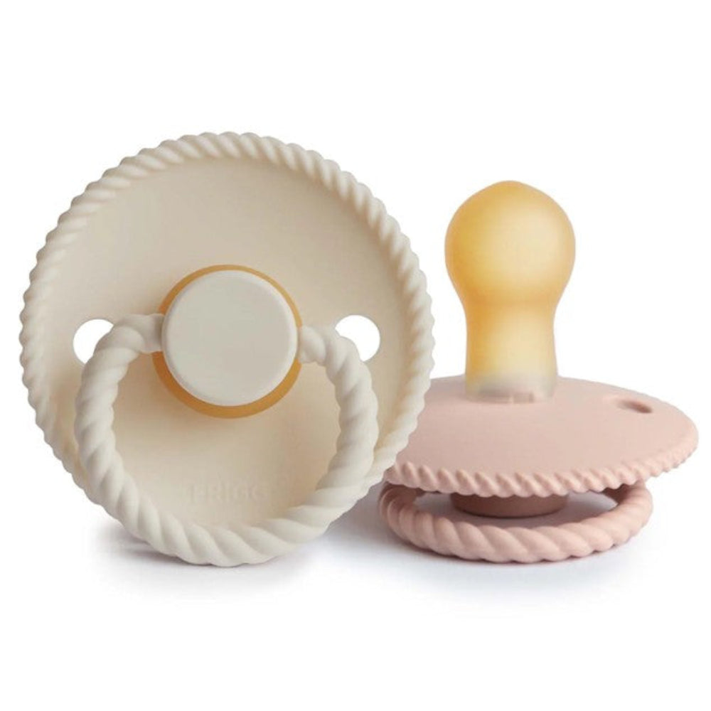 FRIGG Rope Pacifier 2 Pack Latex - Cream/Blush