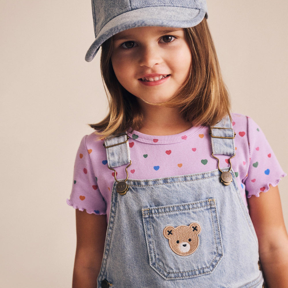 Huxbaby Dreamy Denim Short Overalls