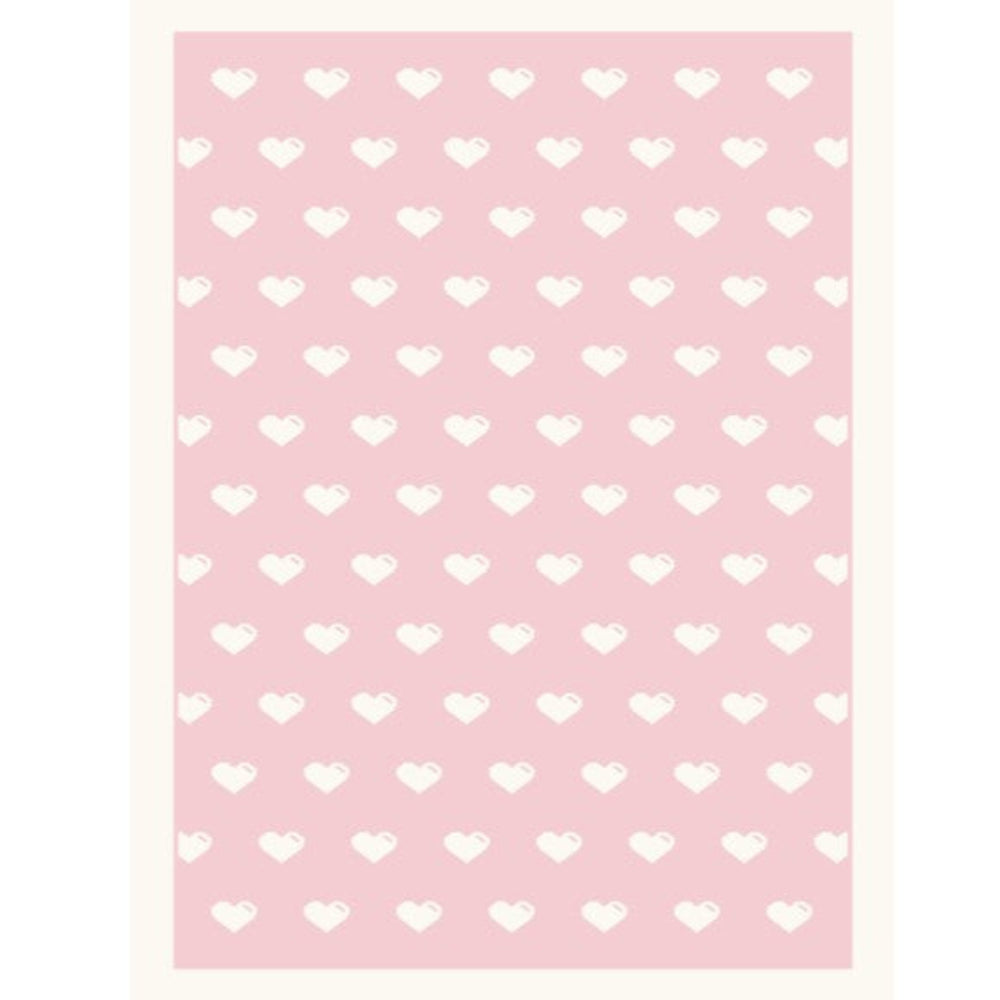 Thread the Word Heart Knitted Bassinet Blanket - Eggshell-Pastel Pink