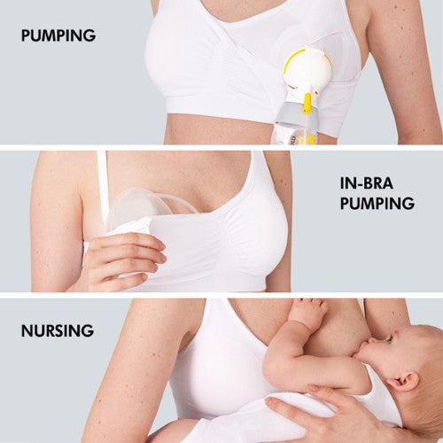 Medela 3 in 1 Hands Free Nursing and Pumping Bra - White –  babygoodswarehouse