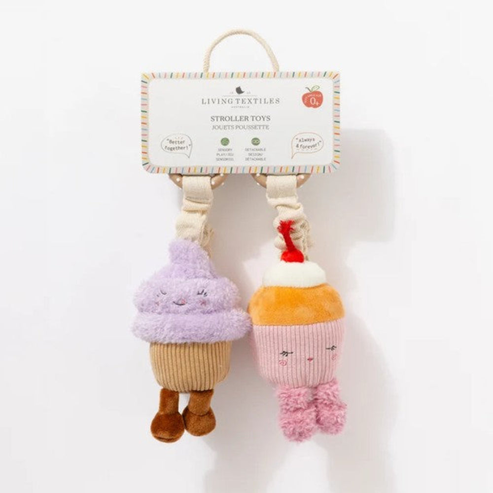 Living Textiles Stroller Toy 2pk Mini Market - Ice Cream and Cupcake