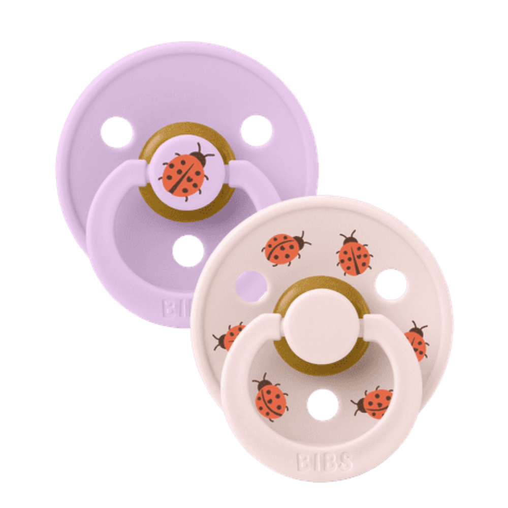 Bibs Soothers 2 pk - Ladybug Latex - Violet Sky Mix