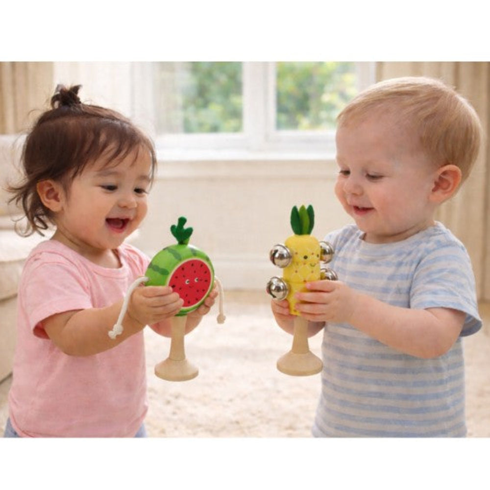 Kaper Kidz Wooden Fruit Musical Set - Watermelon and Pineapple