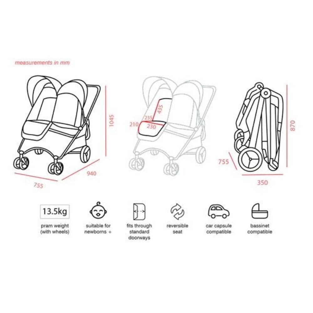Valco Baby Snap Ultra Duo Tailor Made Stroller - Charcoal