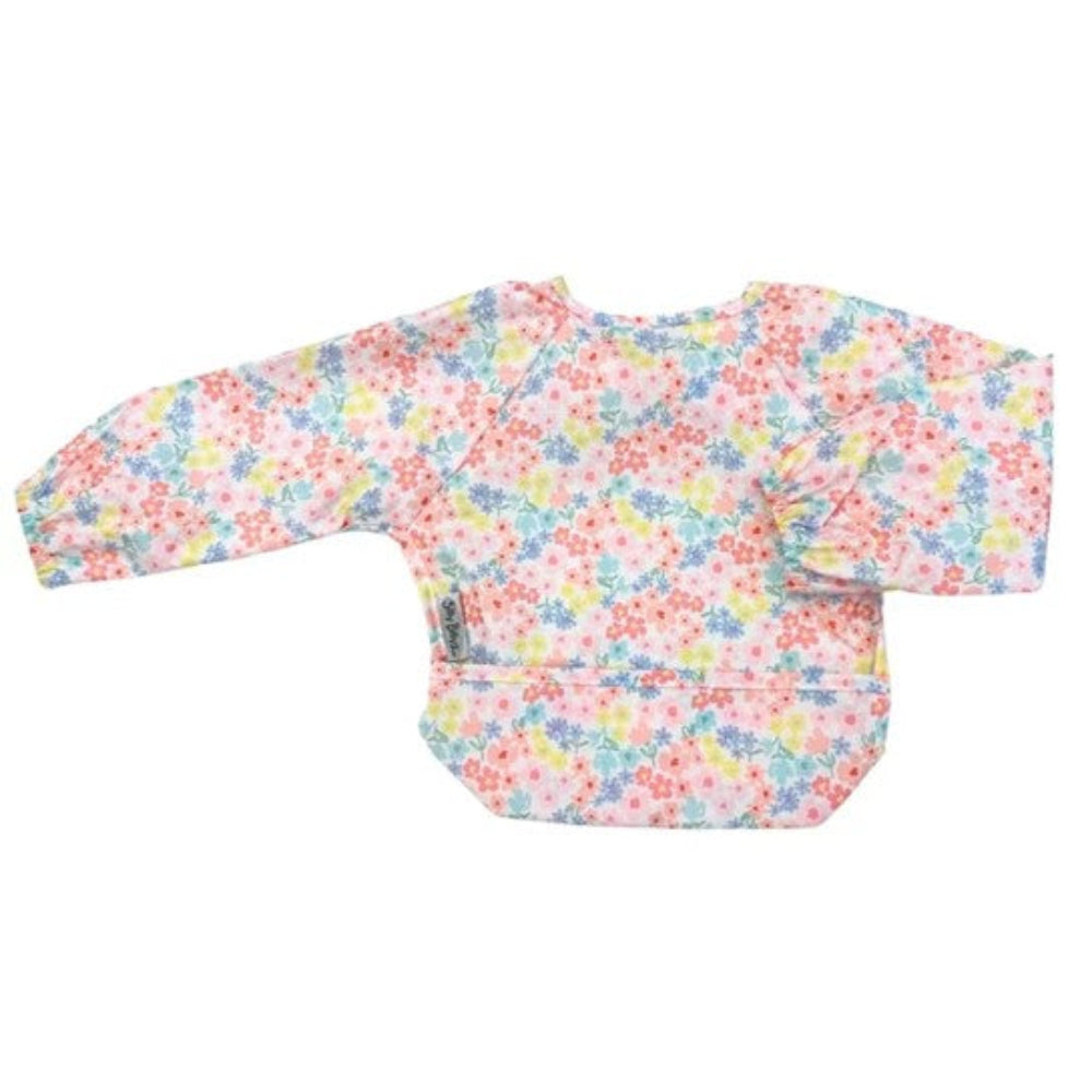 Silly Billyz Wipe Clean Long Sleeve Nylon Pocket Bib - Flower Field