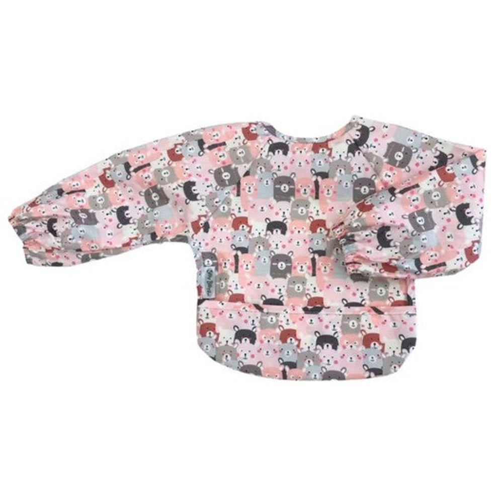 Silly Billyz Wipe Clean Long Sleeve Nylon Pocket Bib - Peekaboo