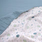 Living Textiles Organic Muslin 2-pack Oval Cot Fitted Sheets - Banana Leaf/Teal + FREE Matching Cot Blanket
