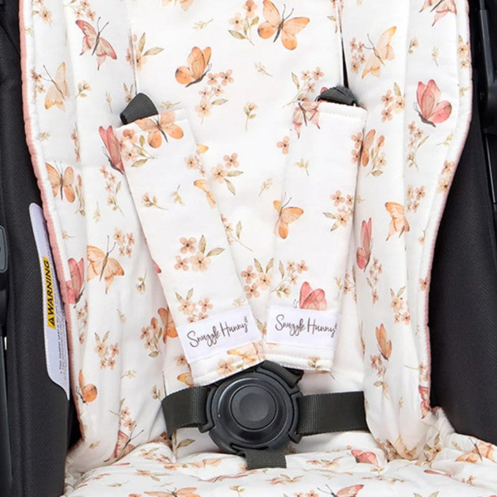 Snuggle Hunny Universal Reversible Pram Strap Covers - Butterfly