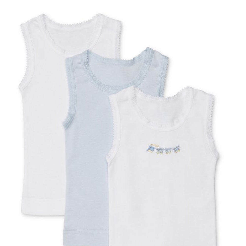 Marquise Singlets 3 Pk White/Blue