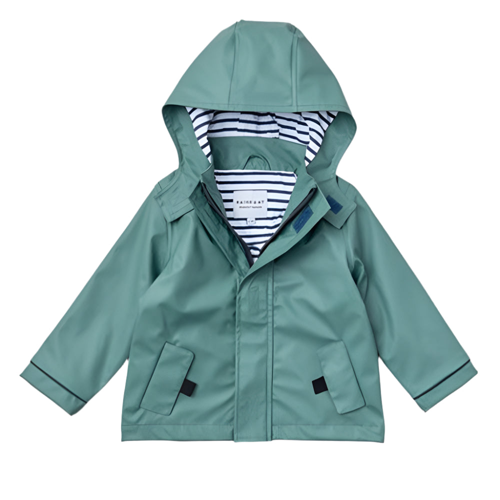 Rainkoat Stripy Sailor Jacket - Forest Green