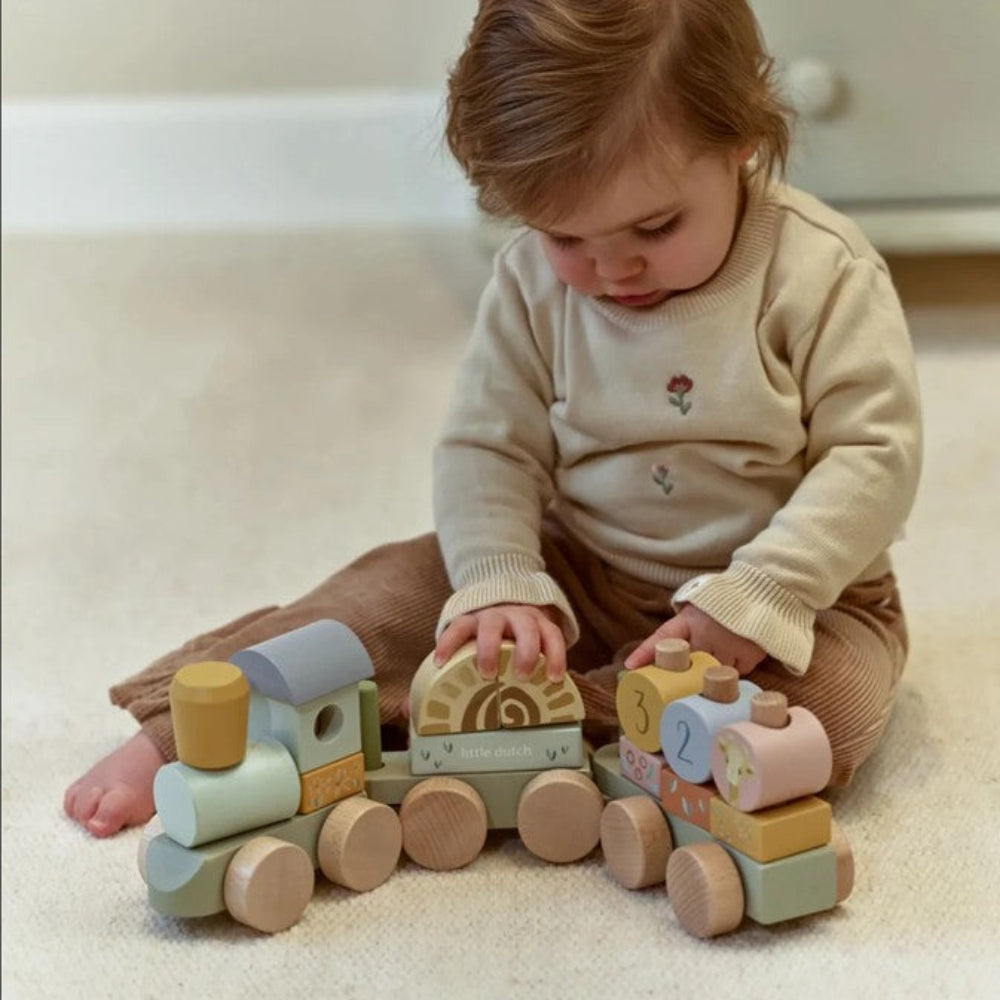 Little Dutch Safari Friends Wooden Block Train
