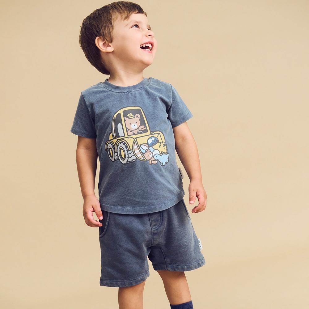 Huxbaby Slouch Short - Washed Navy