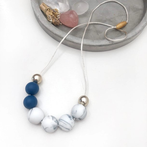 OneChewThree Silicone Necklace - Sophia Navy