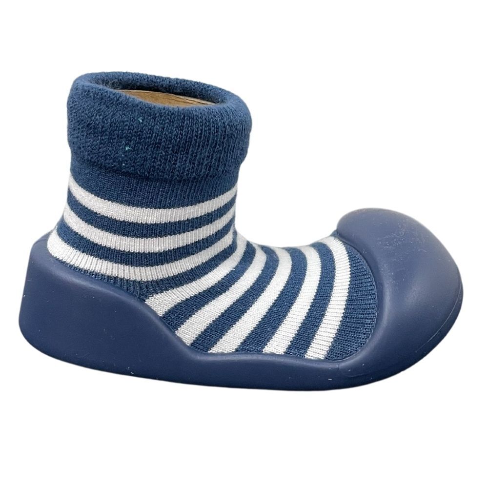 ES Kids Rubber Soled Socks - Navy Stripe