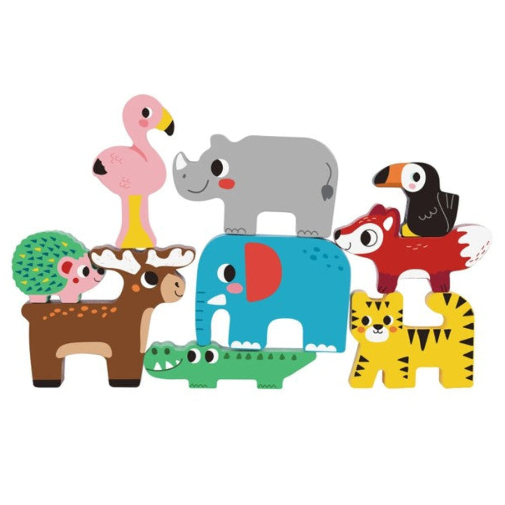 Tooky Toys Stacking Animals Wooden Blocks
