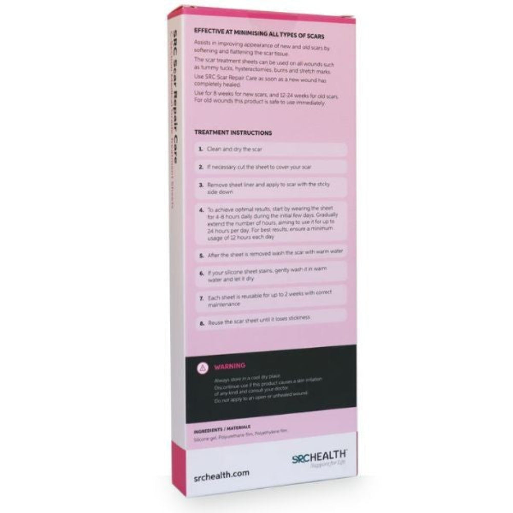 SRC Health C-Section Transparent Medical Grade Silicone Scar Treatment Sheets