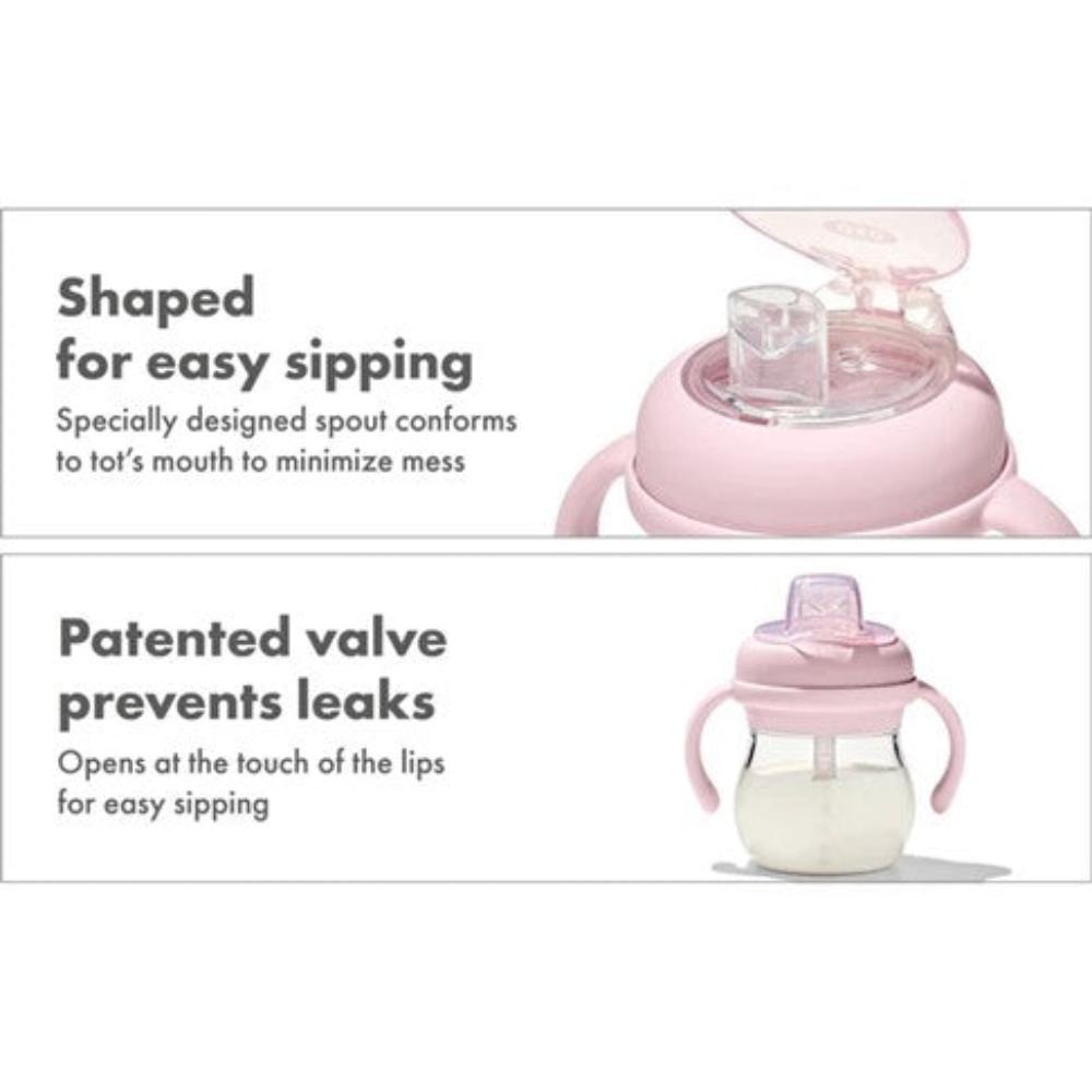 OXO Tot Transitions Soft Spout Sippy Cup With Removable Handles - Blossom