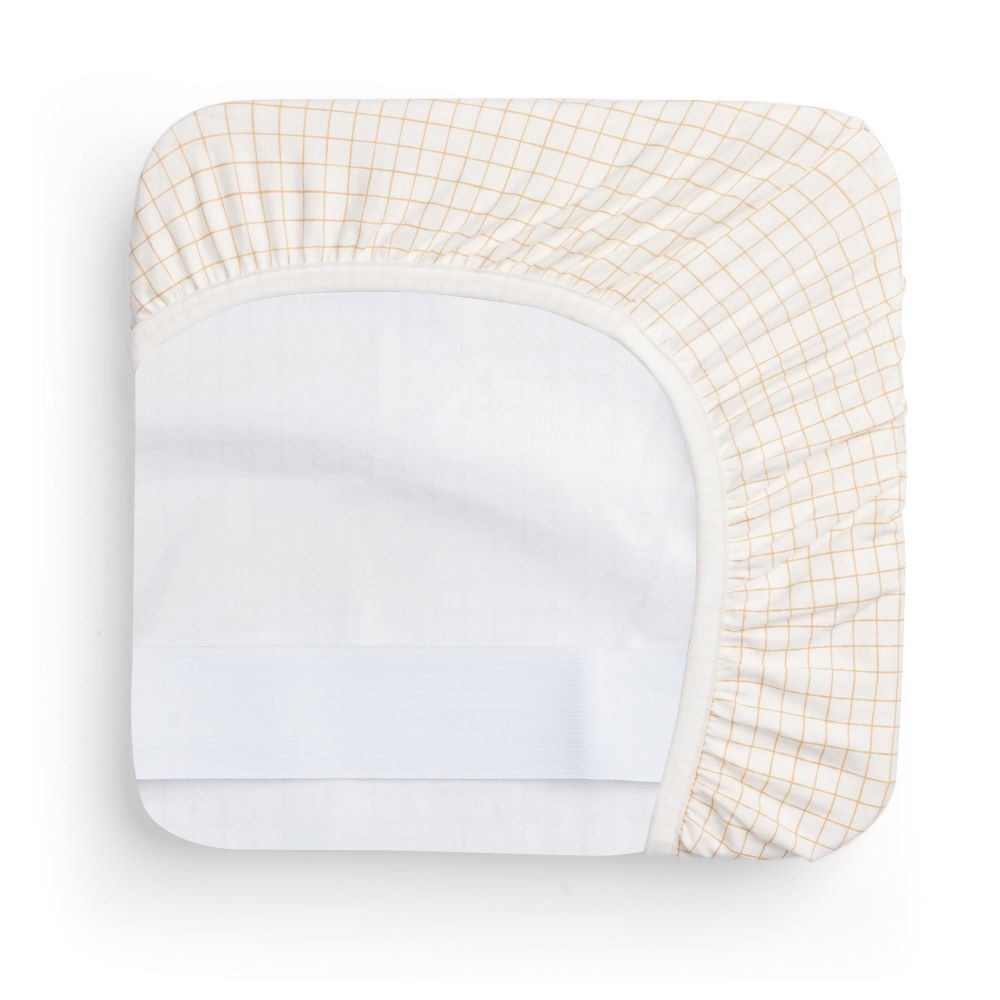 ErgoPouch 2 in 1 Waterproof Fitted Sheet - Cot - Caramel Grid